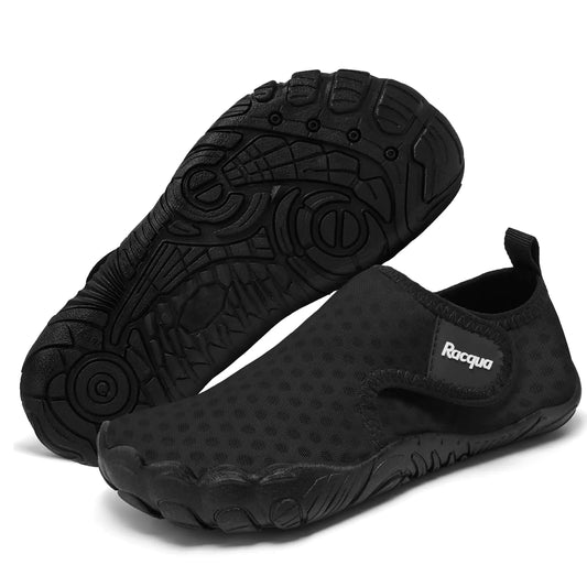 Chaussures Aquatiques  pour Filles et Garçons, Chaussures de Natation Légères et Séchage Rapide pour Plage et Piscine - Noires, Taille 12
